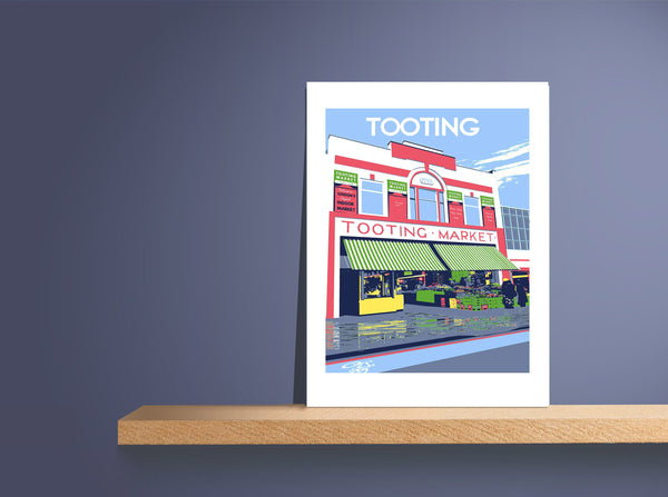 Tooting Market - A3 Screen print - Limited Edition - (UN)FRAMED - Red Faces Prints
