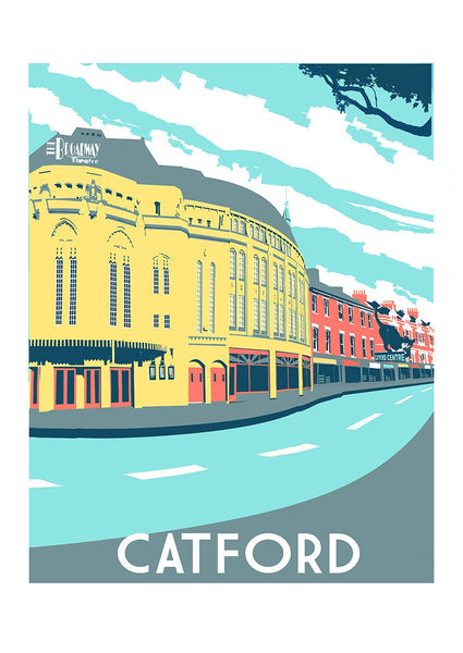 Catford Screen Print,  Limited Edition A3 London Art - Red Faces Prints