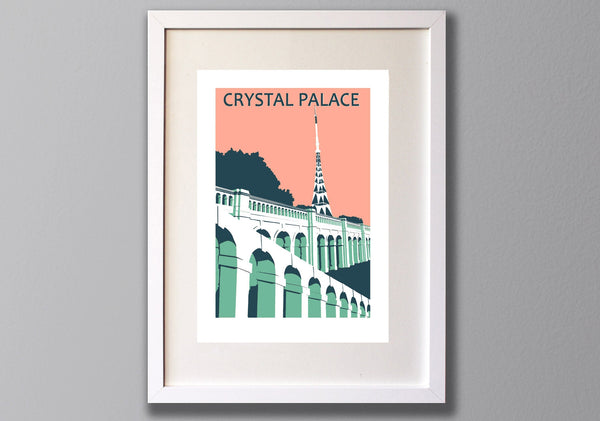 Crystal Palace Park Screen Print, Limited Edition A3 London Art - Red Faces Prints