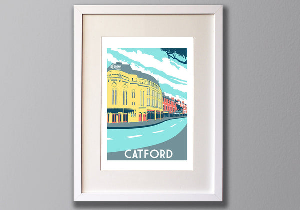 Catford Screen Print,  Limited Edition A3 London Art - Red Faces Prints