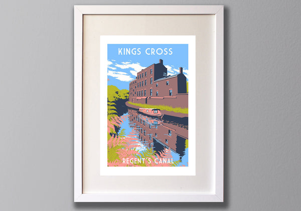 King's Cross Screen Print, Regent's Canal London Limited Edition Art - Red Faces Prints