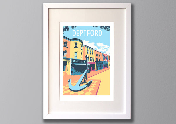 Deptford Screenprint - Limited Edition London Print A3 - Red Faces Prints