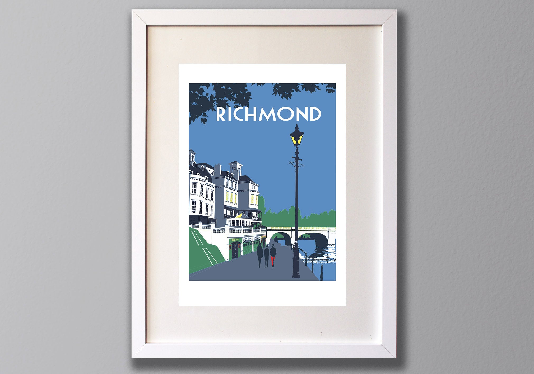 Richmond Bridge Screen Print - Limited Edition Original Art A3 - Red Faces Prints