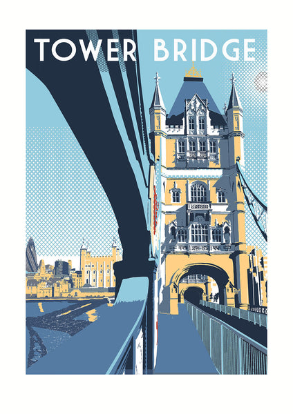 Tower Bridge, London - A3 Screen print - Limited Edition - (UN)FRAMED - Red Faces Prints