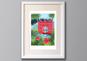 Kew Gardens Screen Print, Limited Edition London Art A3 - Red Faces Prints