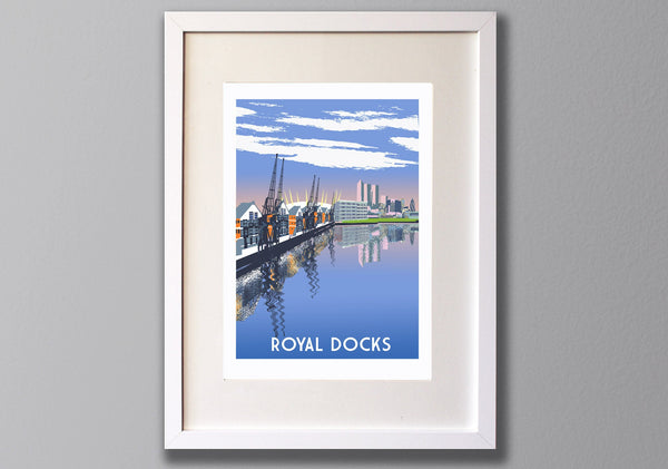 Royal Docks Print, Limited Edition London Giclee Art A3 - Red Faces Prints