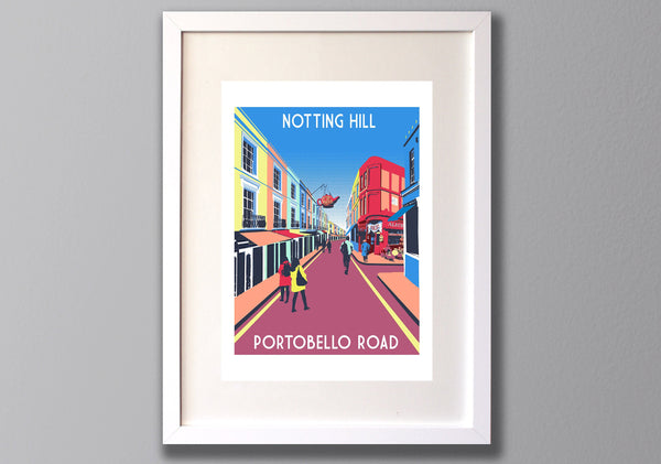 Notting Hill Print, Portobello Road Limited Edition Screen Print - Red Faces Prints