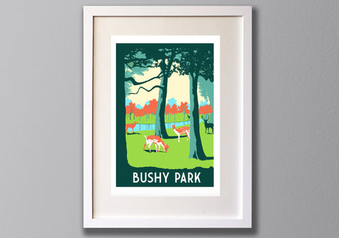 Bushy Park Giclee Print Limited Edition A3 Art - Red Faces Prints