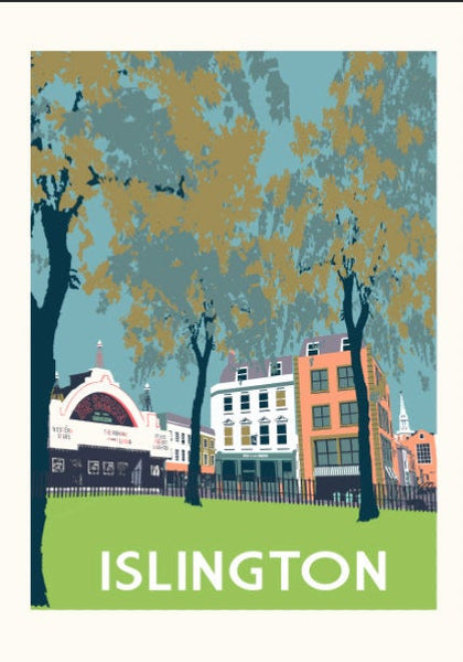 Islington Screen Print, A3 Limited Edition London Art - Red Faces Prints