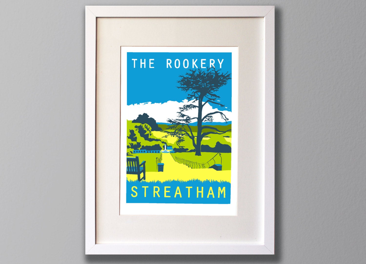 Streatham Rookery Art Print Framed White Frame