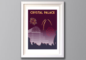 Crystal Palace Fireworks Screen Print, , Limited Edition A3 London Art - Red Faces Prints