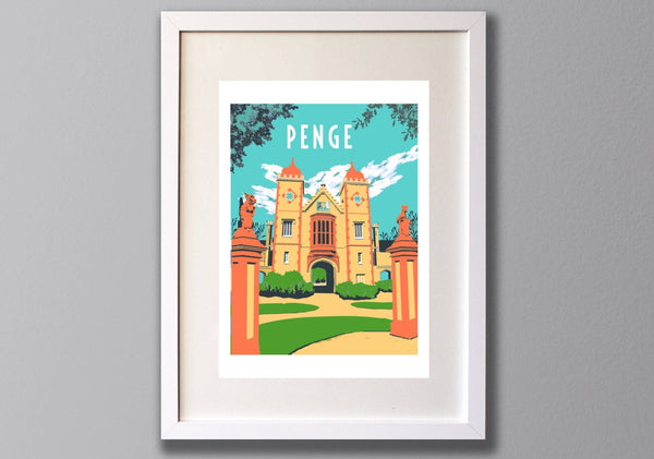 Penge Almshouses Screen Print, Limited Edition A3 Art - Red Faces Prints