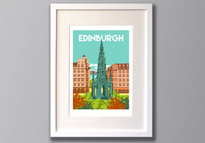 Edinburgh Print, Scott Monument Limited Edition Giclee Print A3 - Red Faces Prints