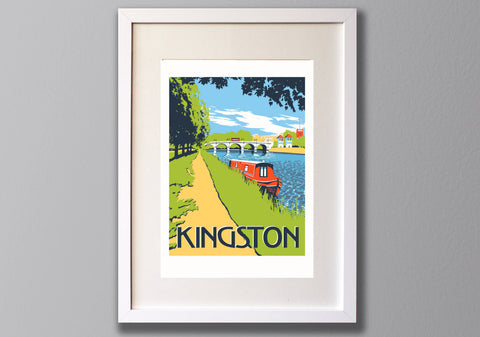 Kingston Bridge Screen Print - Limited Edition A3 Art - Red Faces Prints